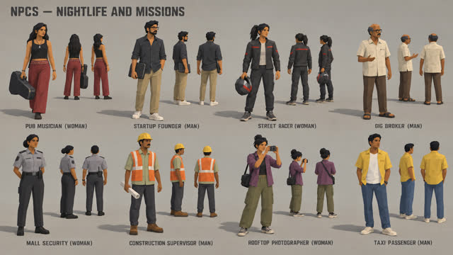 Concept sheet 12: NPCs: nightlife and missions