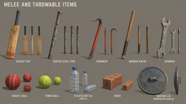 Concept sheet 18: Melee and throwables