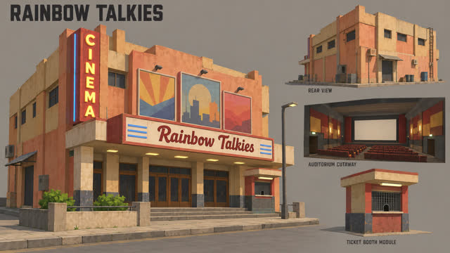 Concept sheet 54: Rainbow Talkies