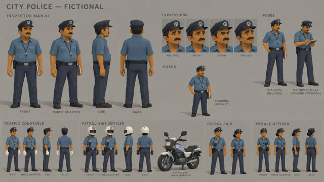 Concept sheet 59: Inspector Nanju and City Police